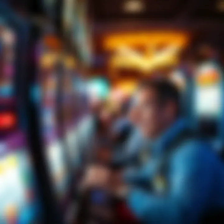 Excitement of Slot Gaming Slot player experiencing excitement at the machine