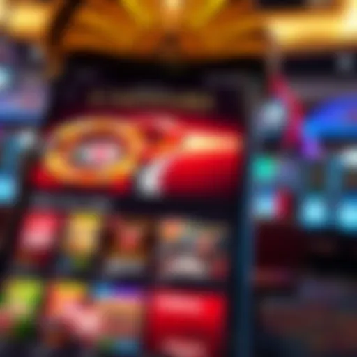 A vibrant display of the Caesars Casino app interface showcasing promo codes