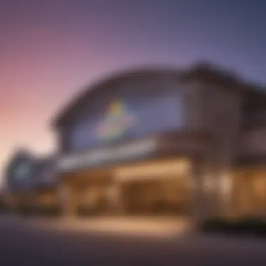 Exterior view of Chickasaw Casino at dusk