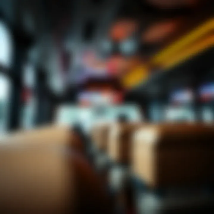 Interior view of a comfortable bus for casino visitors