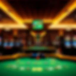Interior view of the casino showcasing gaming tables