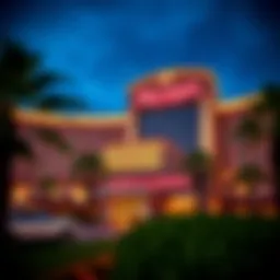 Exterior view of Del Lago Resort & Casino showcasing its modern architecture