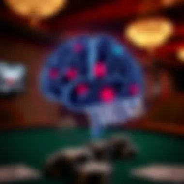 A brain graphic illustrating psychological elements of poker