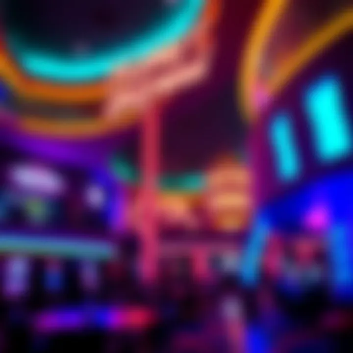 Vibrant interior view of Planet Hollywood Las Vegas with neon lights and modern decor