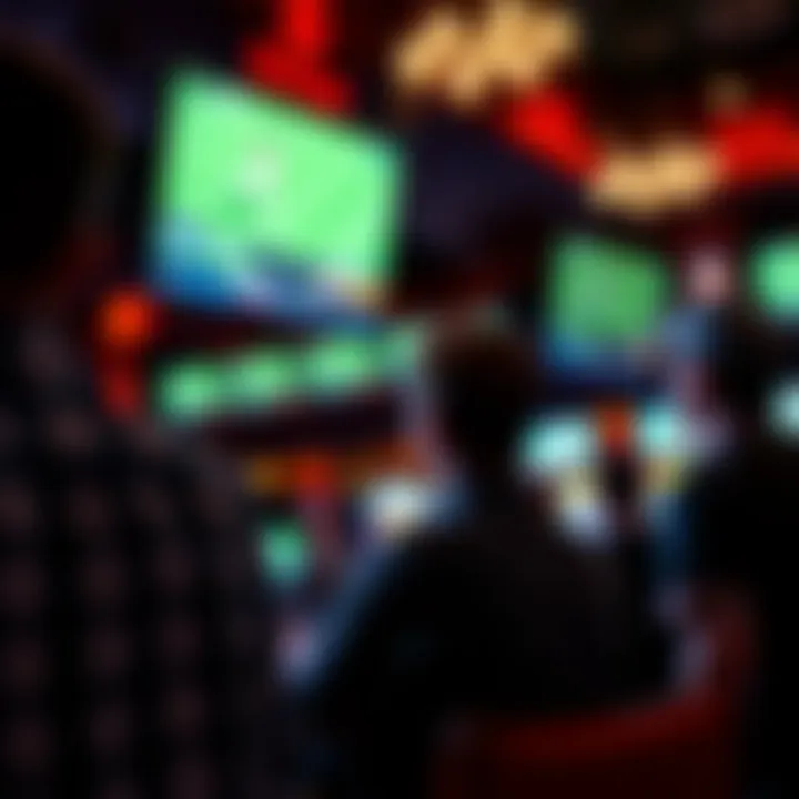 Live Sports Viewing at Barstool Sportsbook Patrons engaging with screens displaying live sports