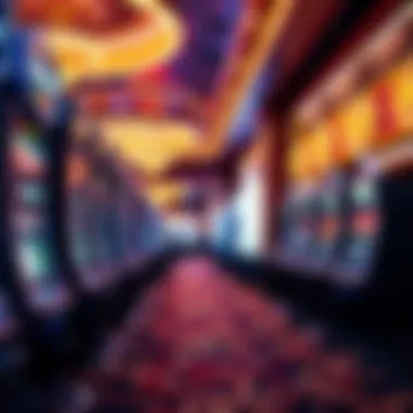 Vibrant gaming floor at a Dubuque casino with slot machines