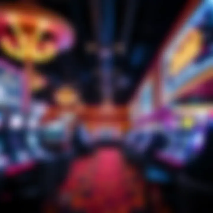 Vibrant entertainment area within a casino hotel