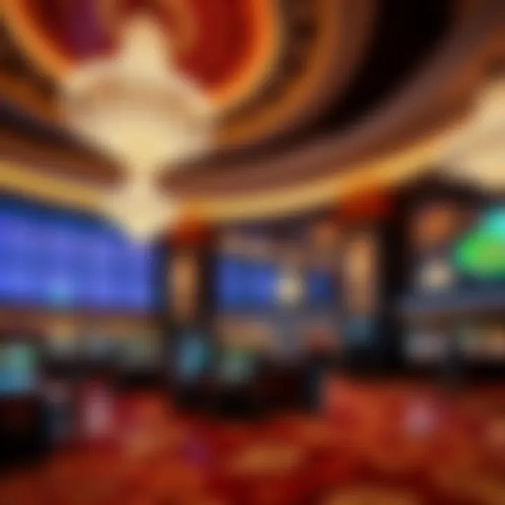 Luxurious casino hotel lobby with opulent décor