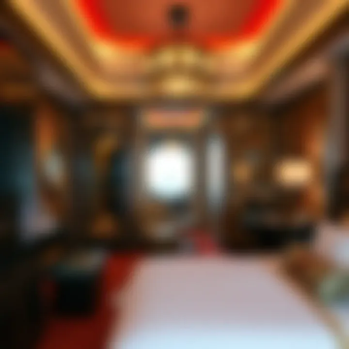 Elegant casino room featuring plush bedding and modern amenities