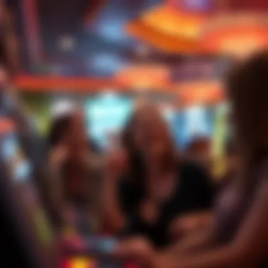 Happy visitors engaging in gaming activities