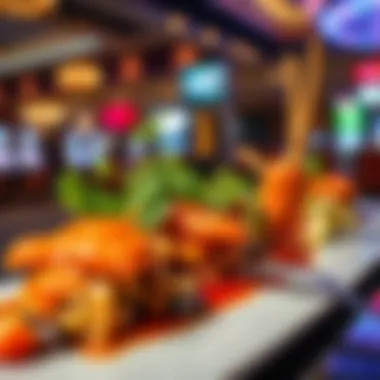 Gourmet Delights from Winstar's Restaurants A selection of gourmet dishes showcasing culinary diversity