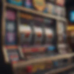 A close-up view of a digital slot machine showcasing vibrant graphics.
