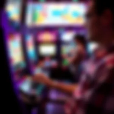 Player Experience with Modern Slot Machines Close-up of a player interacting with a state-of-the-art slot machine