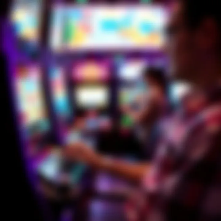 Player Experience with Modern Slot Machines Close-up of a player interacting with a state-of-the-art slot machine