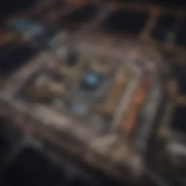Illuminated Circuit at Night Aerial view of the Las Vegas Grand Prix circuit illuminated at night