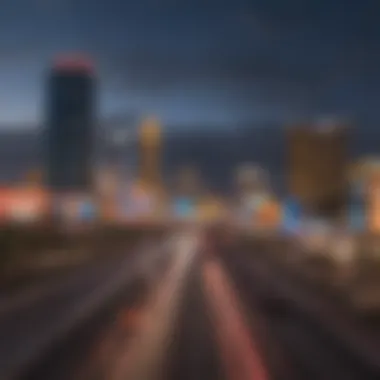 Las Vegas Skyline and Motorsport The vibrant Las Vegas skyline as a backdrop to the Grand Prix
