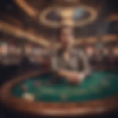 Immersive Live Casino Experience A captivating view of a virtual live casino environment