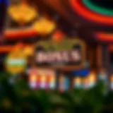 Casino Bonus Signs Illustration of a casino with bonus signs