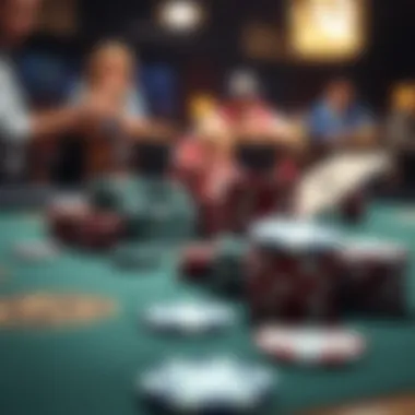 Strategic moves in a poker game displayed through chips