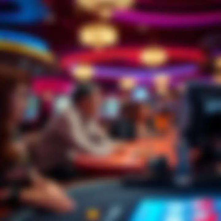 Community Engagement in Online Bingo A group of players connecting through an online bingo platform, showcasing community interaction