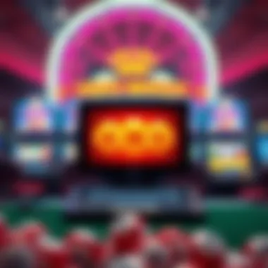 Technological Innovations in Online Bingo A visual representation of the technological advancements in online gaming, such as mobile and desktop interfaces