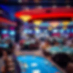 A panoramic view of a bustling poker venue in Tampa