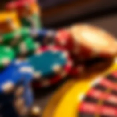 Colorful Roulette Chips A close-up of roulette chips in different colors and denominations.