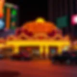 Golden Nugget Casino exterior showcasing vibrant lights