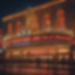 The dazzling lights of a Las Vegas theater showcasing a spectacular show.