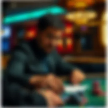 A strategist studying blackjack game strategies