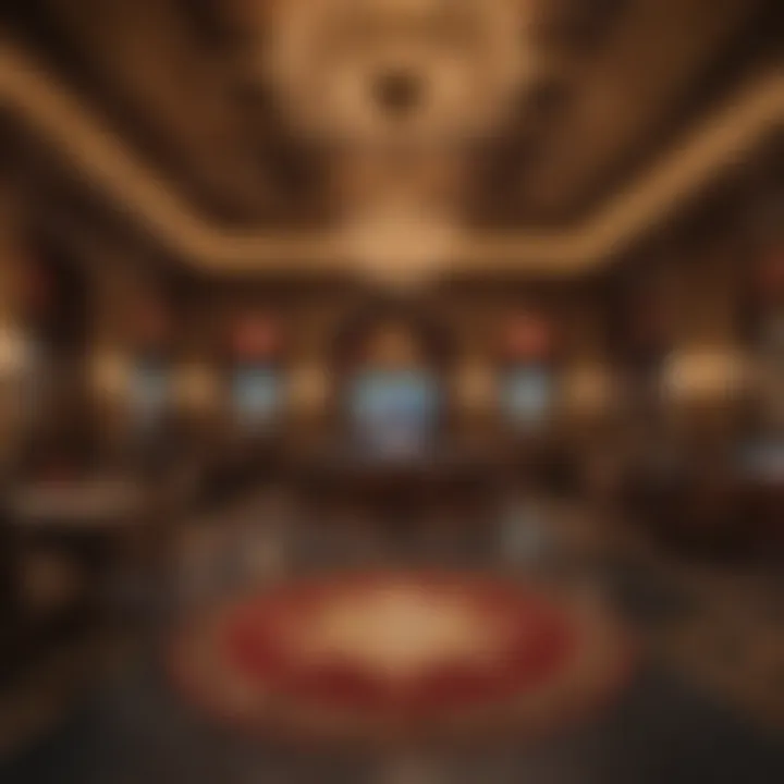 Opulent interior design of the gaming floor at MGM Mansion Casino