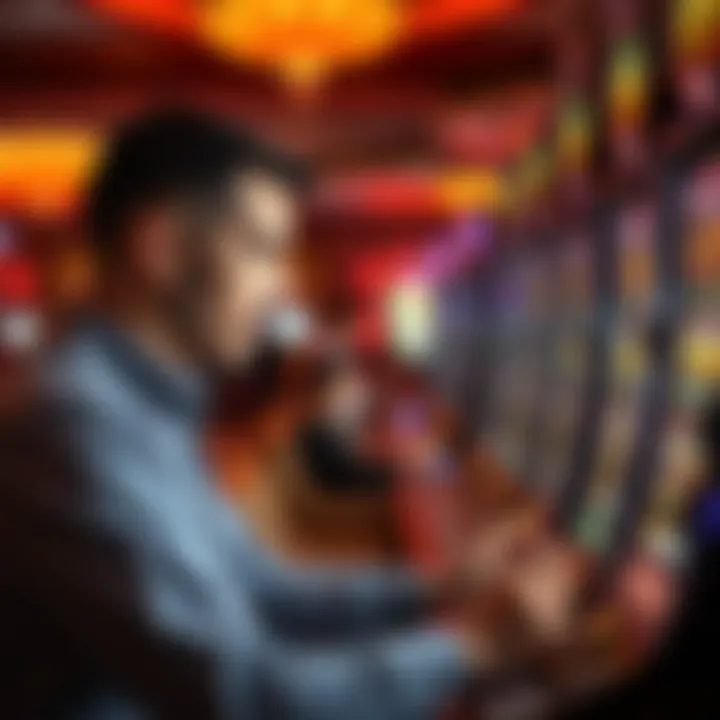 A strategic player analyzing different slot machines