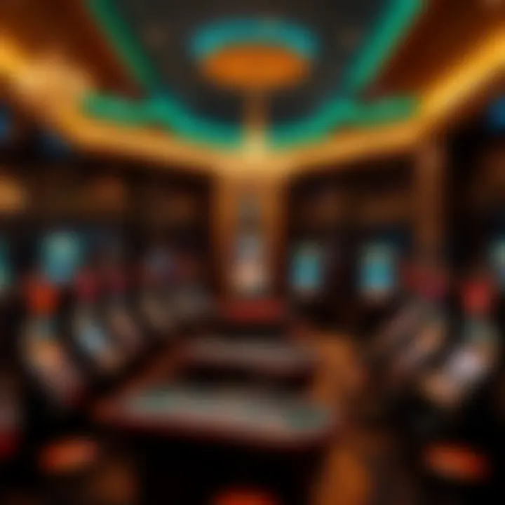 Elegant display of traditional casino games in a modern setting