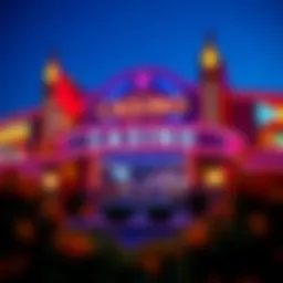A vibrant casino exterior showcasing its welcoming atmosphere