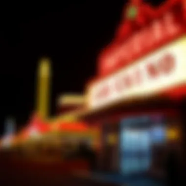 Exterior view of Imperial Casino showcasing neon lights at night