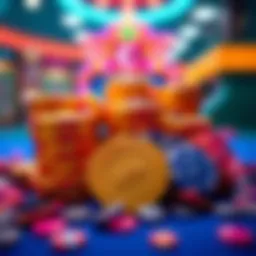 Colorful representation of Jackpot World coins