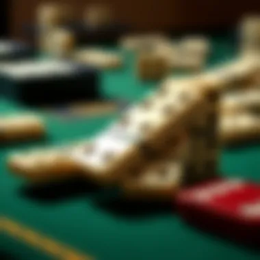 The Art of Strategy in Dominoes A strategic move in a domino game captured in a close-up shot