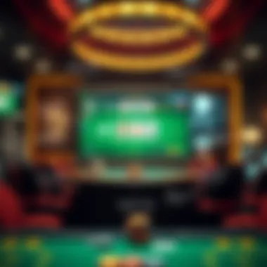 Diagram showcasing navigation features of an online poker lobby