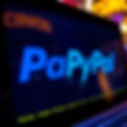 PayPal logo on a digital interface