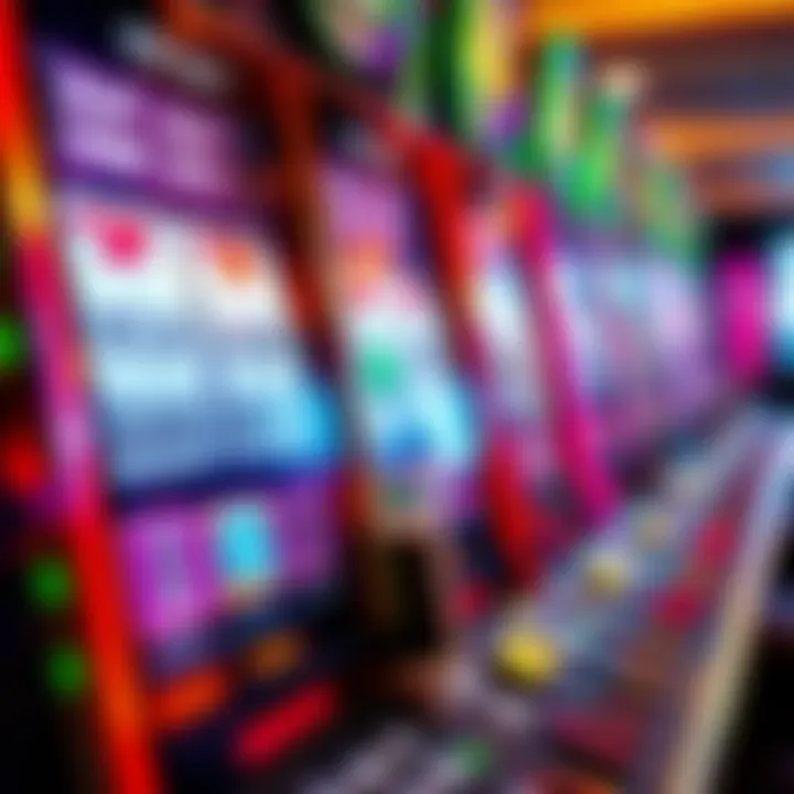 Close-up view of a video slot machine displaying payout mechanics