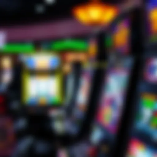 Selection of various video slot machines in a casino