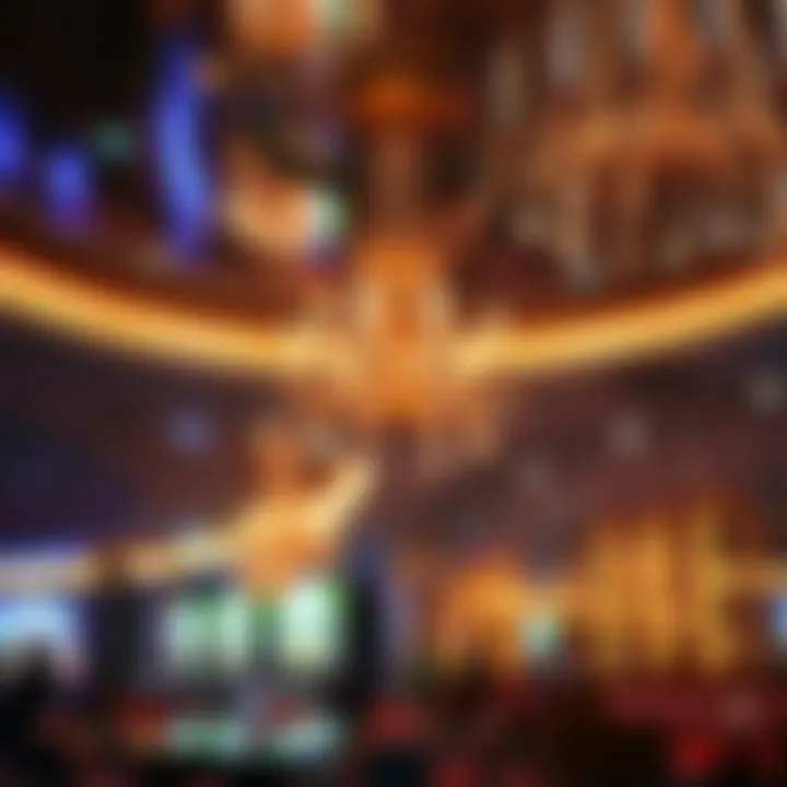 Chandelier lounge with atmospheric lighting creating an enchanting mood