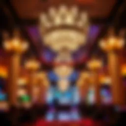 Luxurious chandelier illuminating a vibrant casino lounge