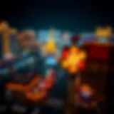 Aerial view of a bustling casino city showcasing vibrant nightlife.