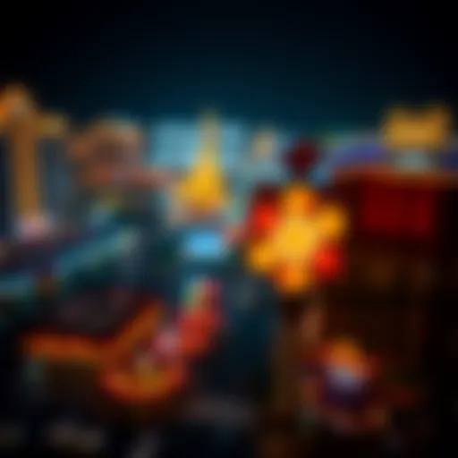 Aerial view of a bustling casino city showcasing vibrant nightlife.