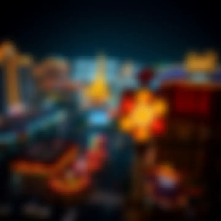 Aerial view of a bustling casino city showcasing vibrant nightlife.