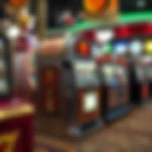 Vintage Slot Machine Design A detailed view of a vintage slot machine with intricate designs