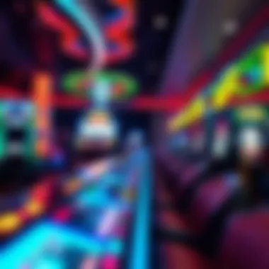Entertainment Meets Gaming Experience A vibrant gaming venue showcasing a blend of entertainment and gaming