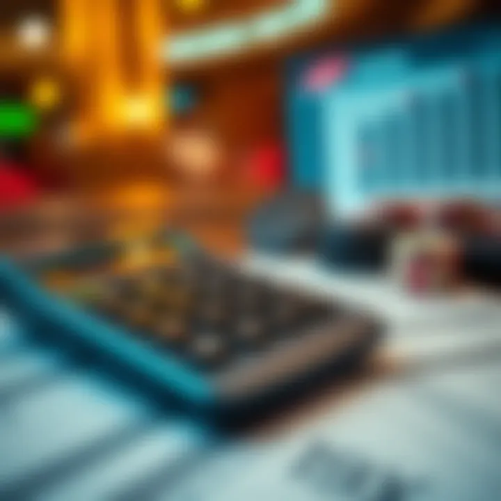 Calculating Gambling Winnings for Tax Purposes A calculator and financial documents representing tax calculations