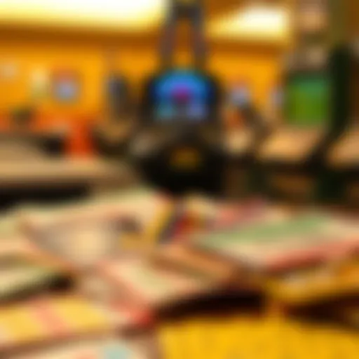 A colorful assortment of lottery tickets spread out on a table, showcasing regional diversity.